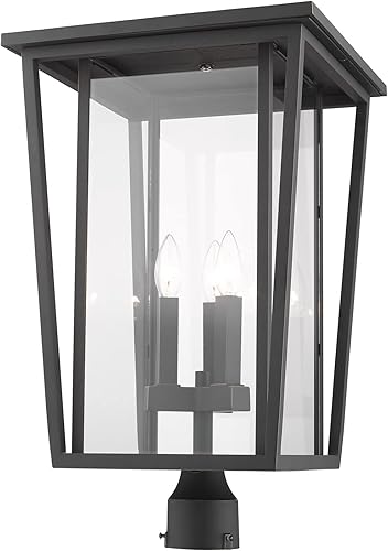 Miniatura 3 de Z-Lite 571PHXLR-BK - Accesorio de montaje de poste para exteriores con 3 luces, color negro