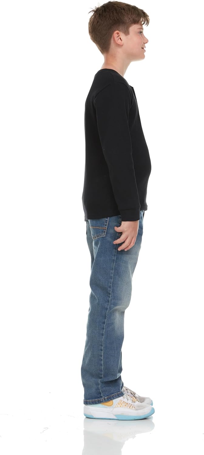 Boys' 2-Pack Thermal Henley Tops - Cozy, Breathable Long Sleeve Shirts for School and Play, Sizes 4-18 - Image 6