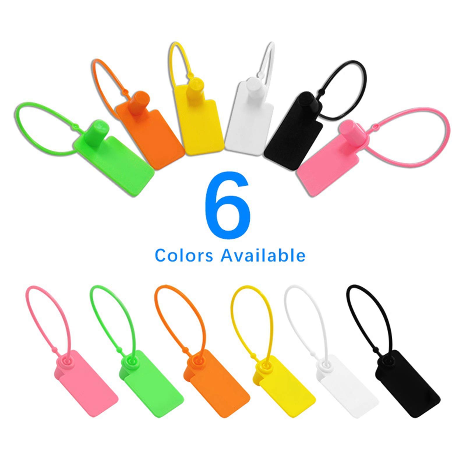 Etichette in plastica, 100 etichette da appendere, sigillate, 160 mm, multicolore (bianco)