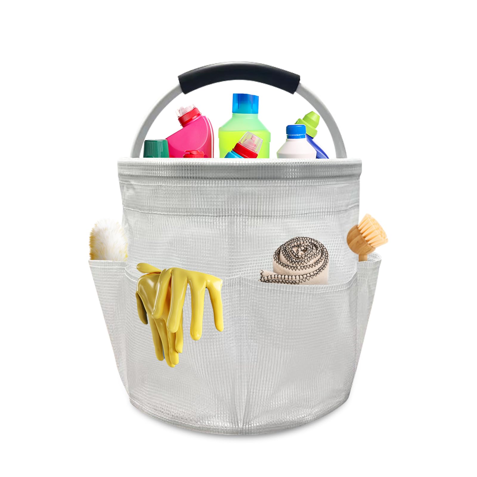 26L Reinigungs Caddy Organizer - Faltbarer Putzkorb Mit Griff - Wasserdicht & Mehrere Fächer