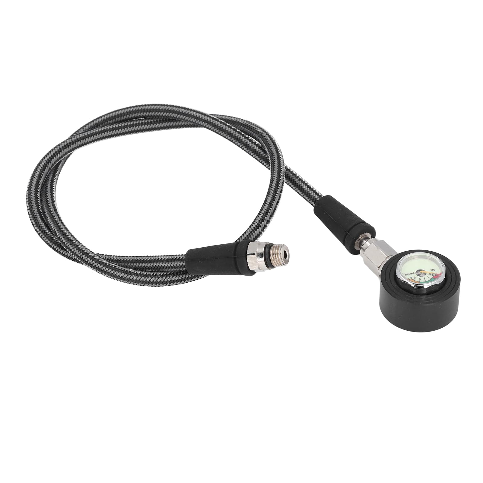 Manómetro de Buceo Manómetro Sumergible Luminoso con Manguera de Alta Presión para Regulador BCD Equipo de Buceo Submarino (80cm)