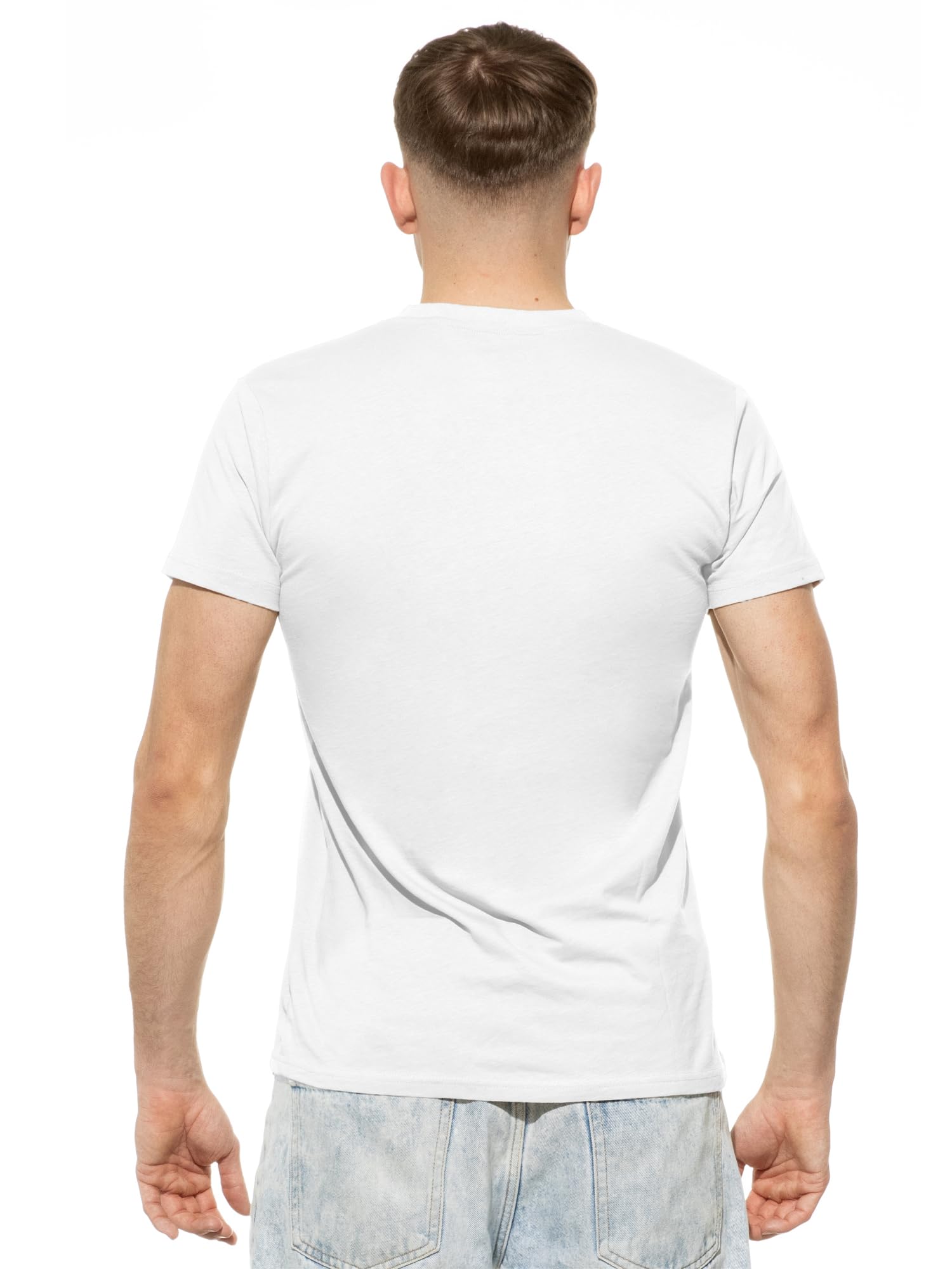 Herren T-Shirt Basic O-Neck Tee (1, 5 oder 10 Stück), Rundhalsausschnitt, Einfarbig in Schwarz, Grau, Weiss, Beige