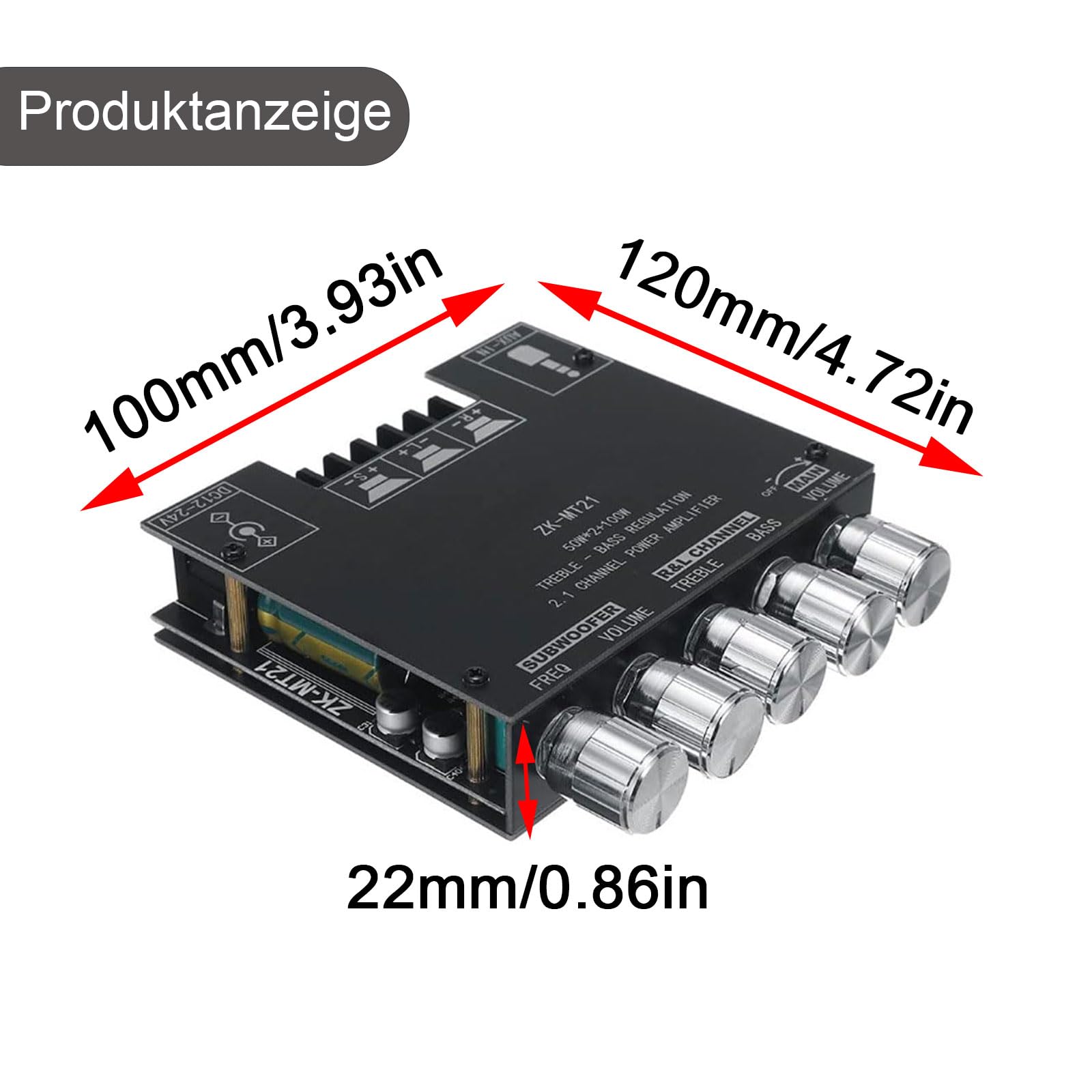 Ampli Audio GERUI Module D'amplificateur Audio ZK-MT21 2.1 Canaux