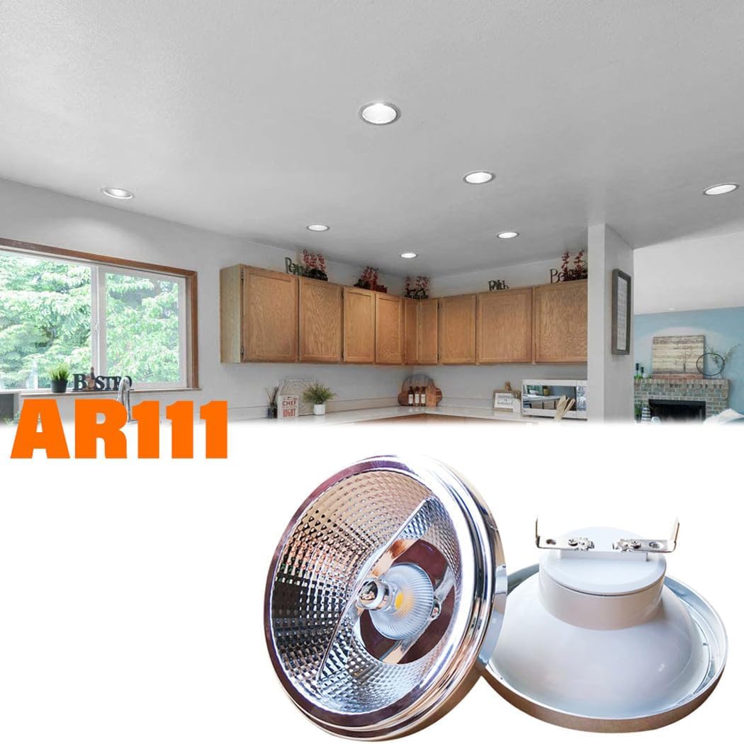 Lot de 8 ampoules LED AR111 G53 avec réflecteur 15 W 1500 lumens (équivalent 120 W) Angle de faisceau 45°, 12 V AC/DC basse tension, non variable