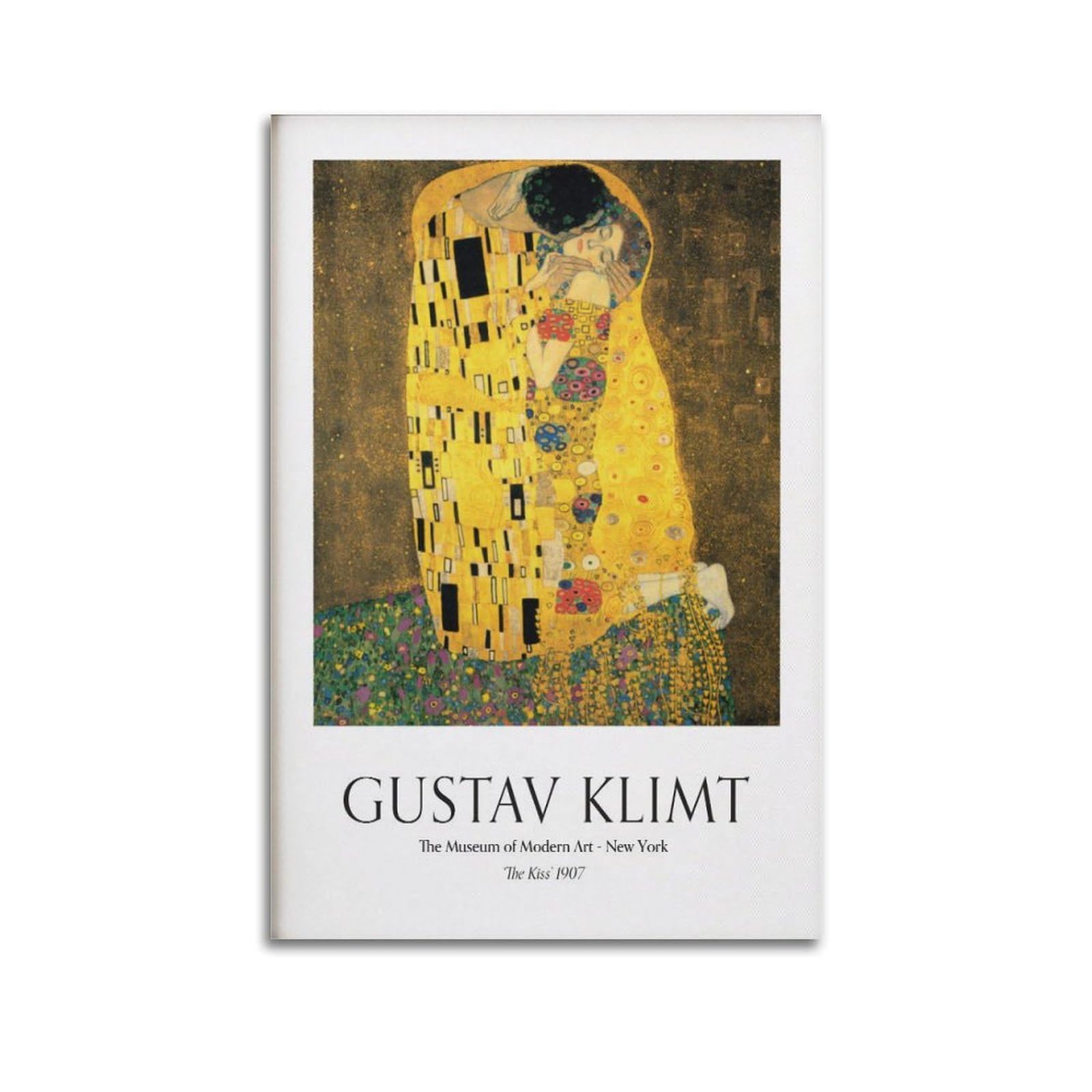 xiaoxiaoshen Gustav Klimt The Kiss Vintage Canvas Poster Wall Art Prints Room Aesthetic Murals Bedroom And Living Decorations 24x36inch(60x90cm)