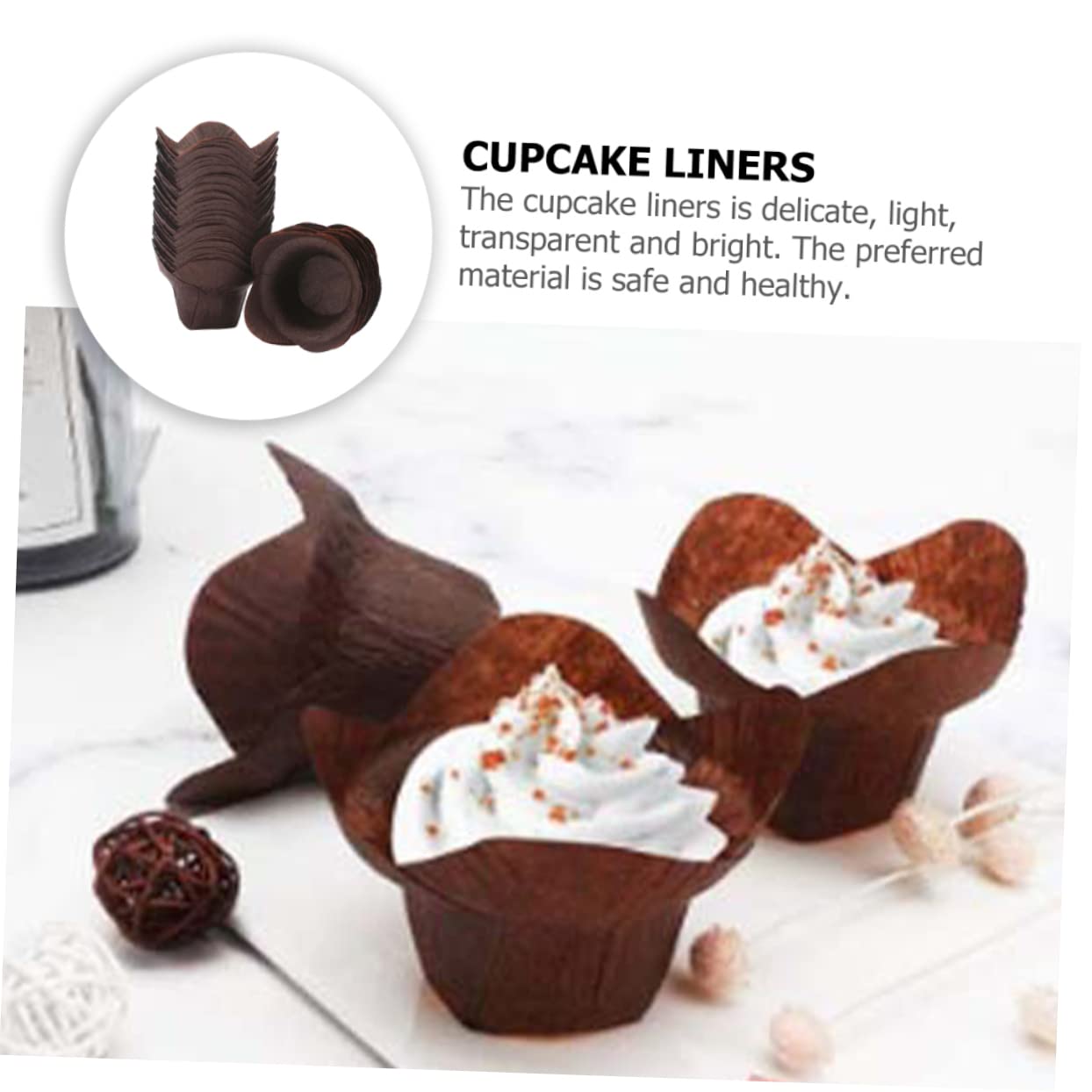 Amosfun 4 Ensembles Petit Gâteau Papier Anti-huile Organisateurs De Cuisson De Doublures De Gâteau De Tulipe Cuisson Des Petits Gâteaux Conteneur De Cookies Tasses 100 Pièces * 4