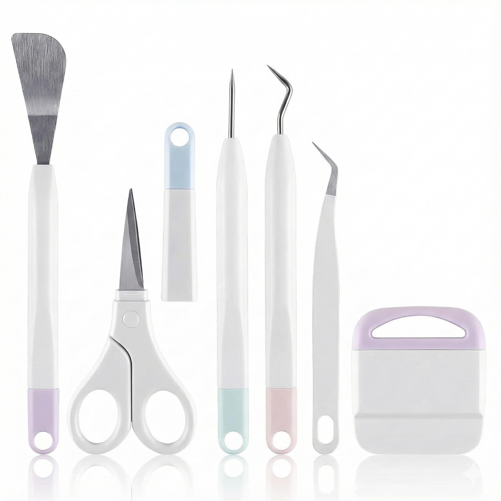 7 Pieces Craft Vinyl Weeding Tools Set Premium Basic Tool Kit for Die Cut Cardstock Scrapbooking/Silhouette/Siser/Window Tinting/Sign Making/Cricut/Cricut JOY-image-22