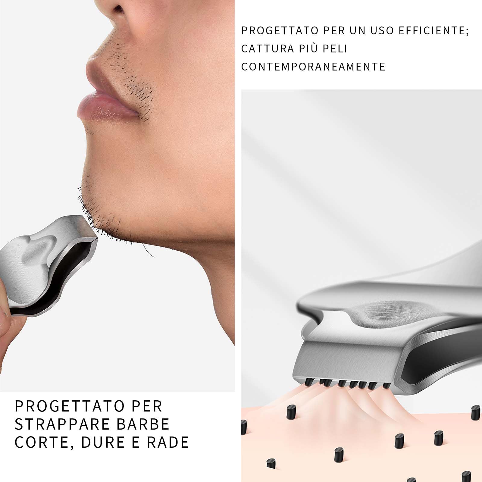 AUSOMTEK Pinzette per barba a farfalla, pinzette per la rimozione dei capelli, pinzette per la rimozione dei peli fini, strumento per sopracciglia, in acciaio inossidabile, punte larghe 20 mm, slot