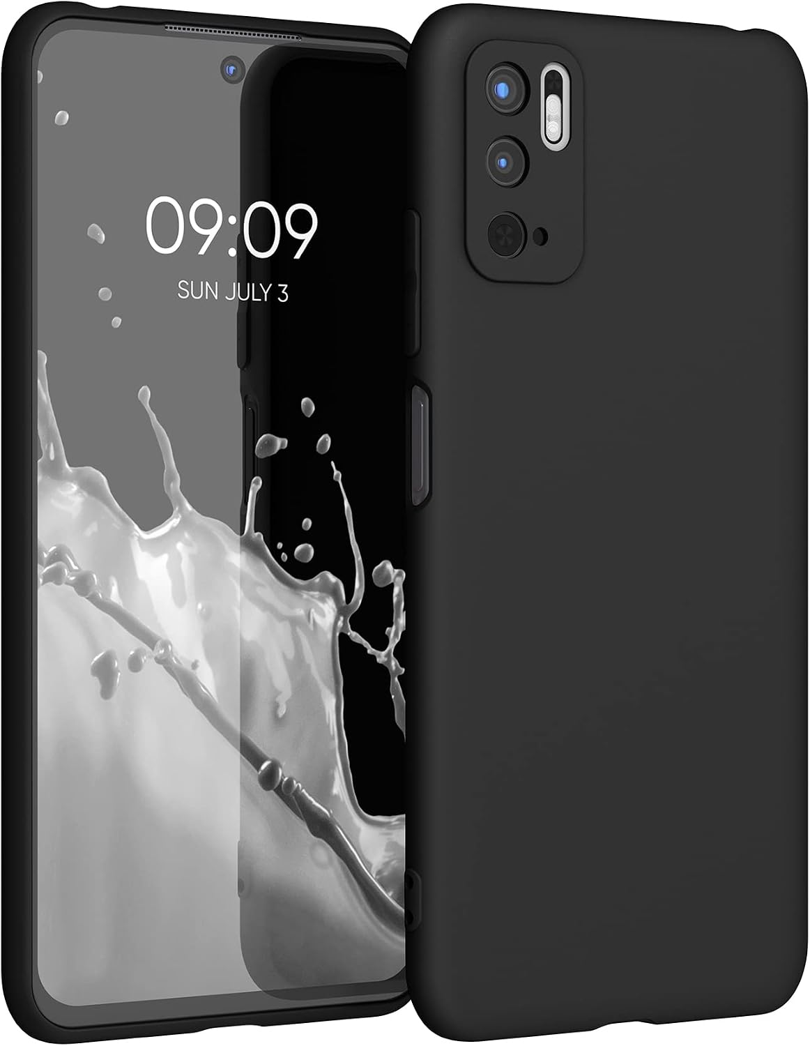 kwmobile Case Compatible with Xiaomi Redmi Note 10 5G Case - Soft Slim Protective TPU Silicone Cover - Black Matte