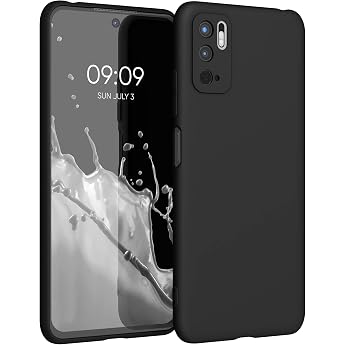 kwmobile Case for Xiaomi Redmi Note 10 5G TPU Case - Mobile Phone Case Supports Wireless Charging Flexible Protective Case Rubberised Cover in Matte Black
