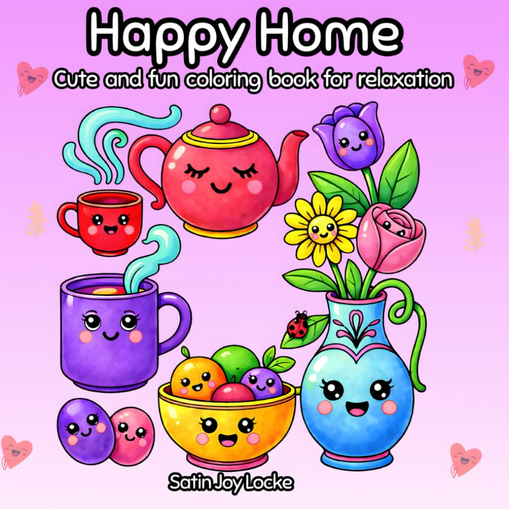 Happy Home: A Kawaii Coloring Book for Homemakers and Stay-at-Home Moms Who Bring Everyday Items to Life