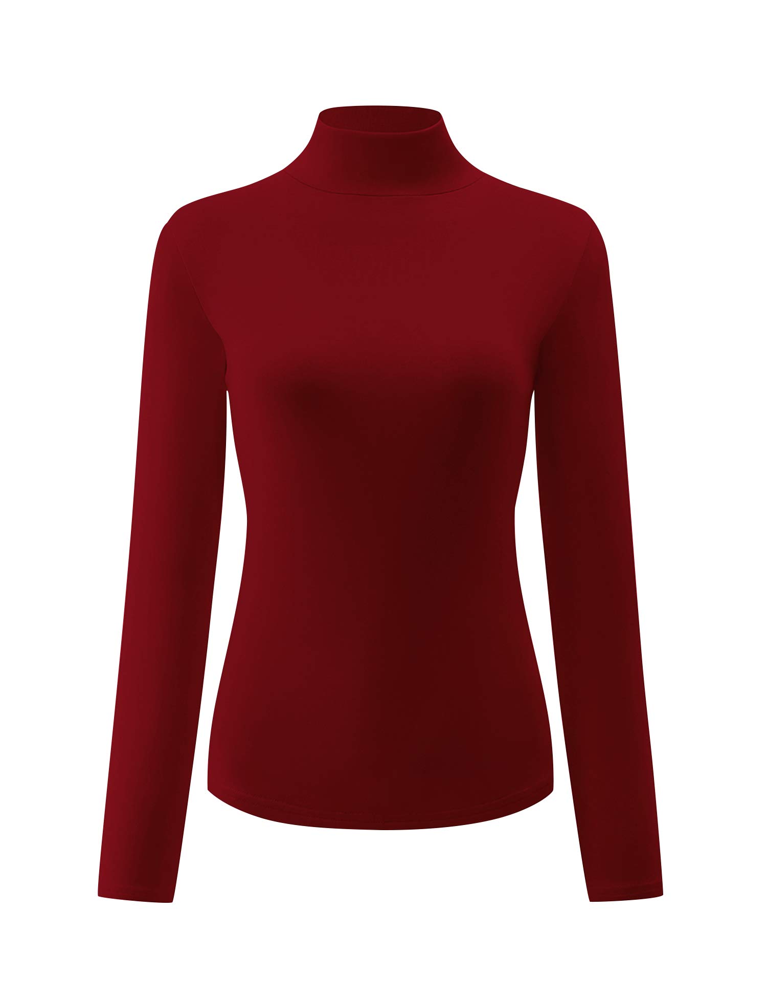 Kindcall Womens Slim Fitted Mock Turtleneck Tops Long Sleeve Lightweight Base Layer Shirts