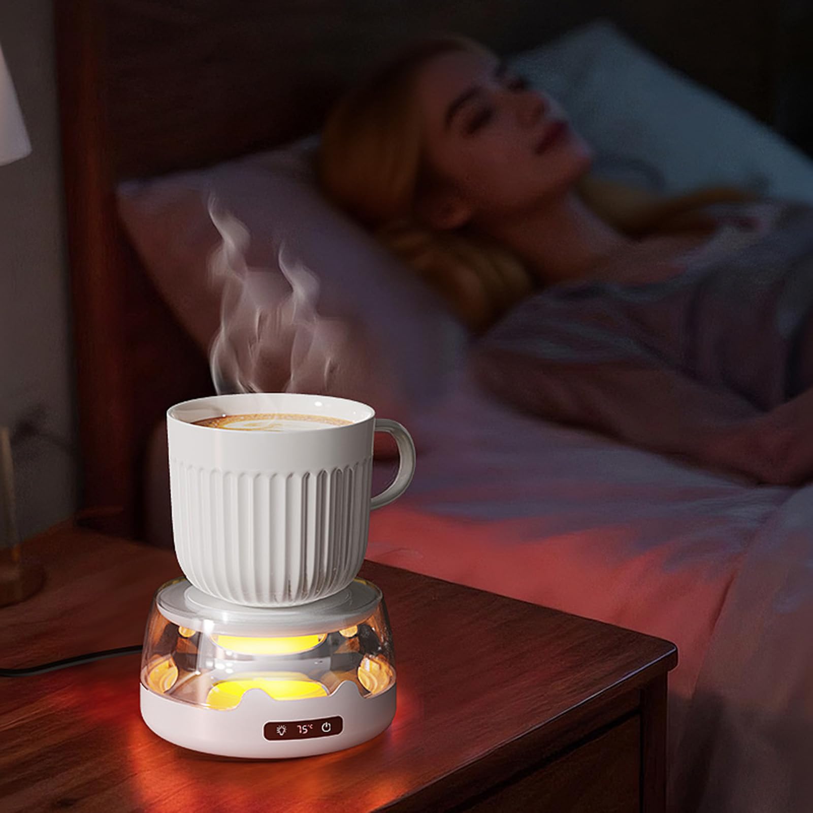 Calentador De Tazas 4 Niveles de Temperatura Antideslizante y Silencioso | Placa Calienta Bebidas para Café Té para Té Leche en Hogar Oficina Viajes