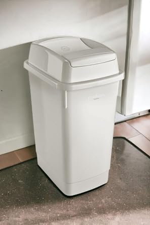 Gri Banyo Çöp Kovası 27 Litre Çift Taraf Itme Kapaklı Çöp Kovası Atık Kutusu Cafe Otel Çöp Kovası Gri