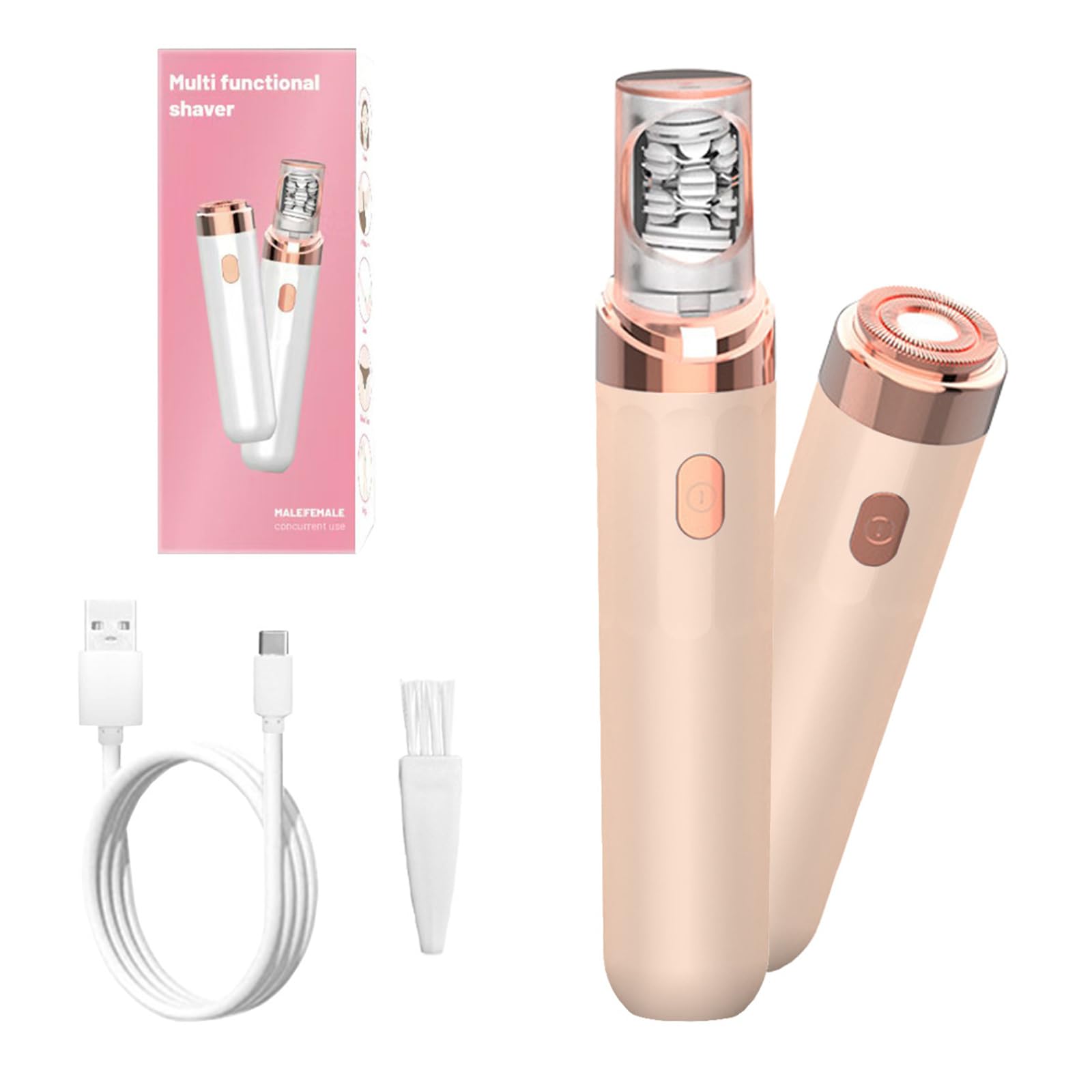 EpilSmooth Pro - Épilateur visage facial femmes électrique 2 en 1 rechargeable avec lumière LED, design compact indolore pour visage menton lèvre supérieure