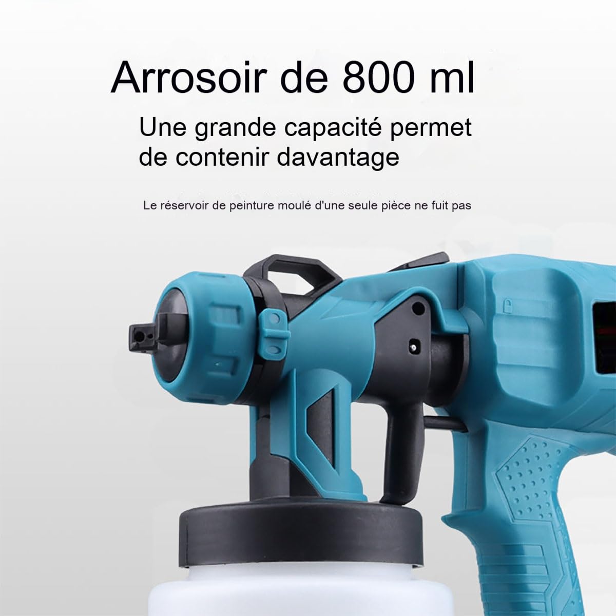 P70 Pro | Pistolet De Peinture Professionnel À Batterie, 800ml DIY Pistolet A Peinture sans Fil, Pulvérisateurs De Peinture Portable avec Débit Réglable pour Mur, Bois (Une Batterie, 5 Piles)