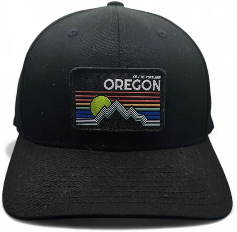 Portland Oregon Hat Fitted with City of Portland Oregon Vintage Style Woven Patch