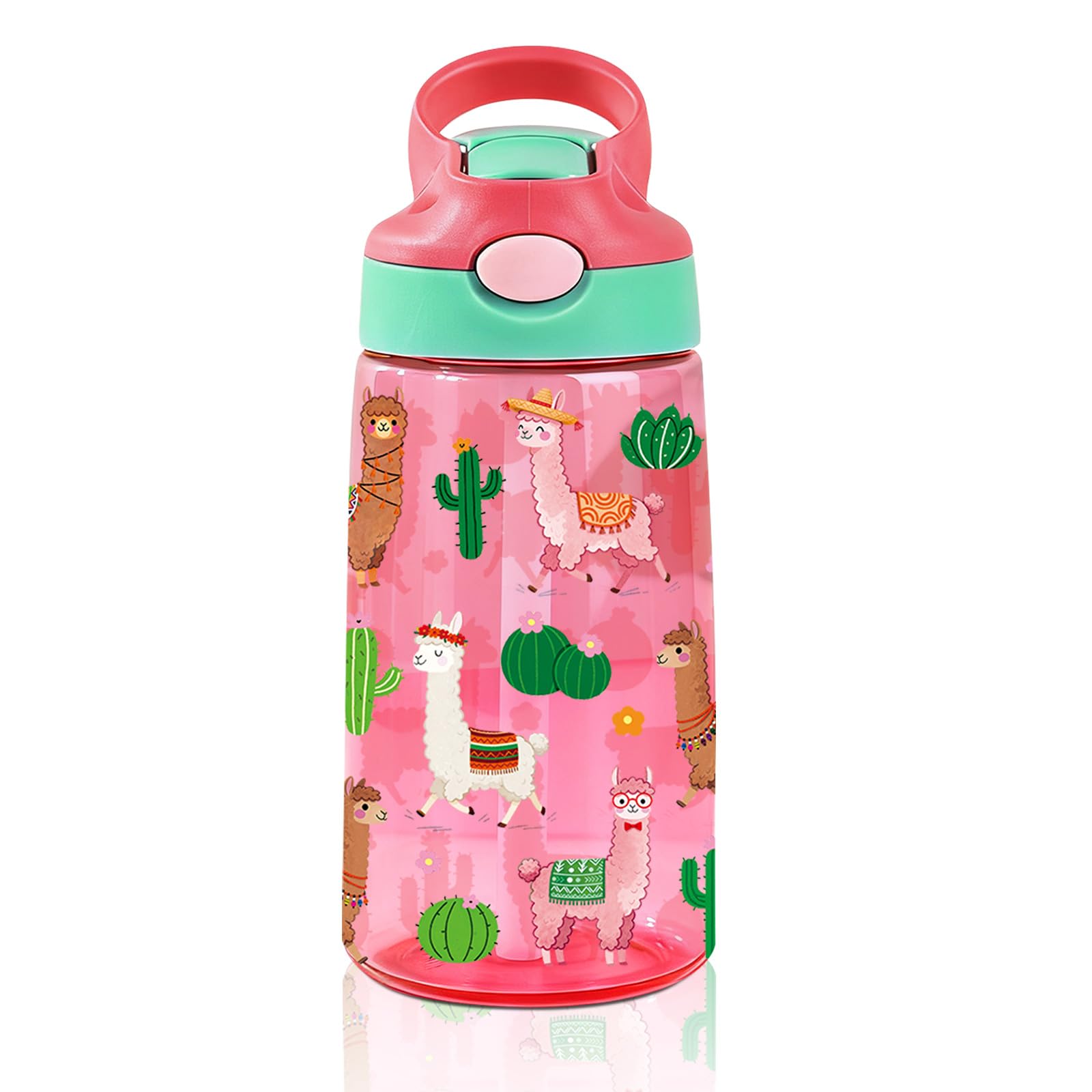 14oz Water Bottle with Straw Lid, Funny Farmhouse Animal Themed Alpaca Water Cup, Leak Proof, BPA-Free, Alpaca Lover Gifts Idea for Women Adults Girls Birthday Christmas