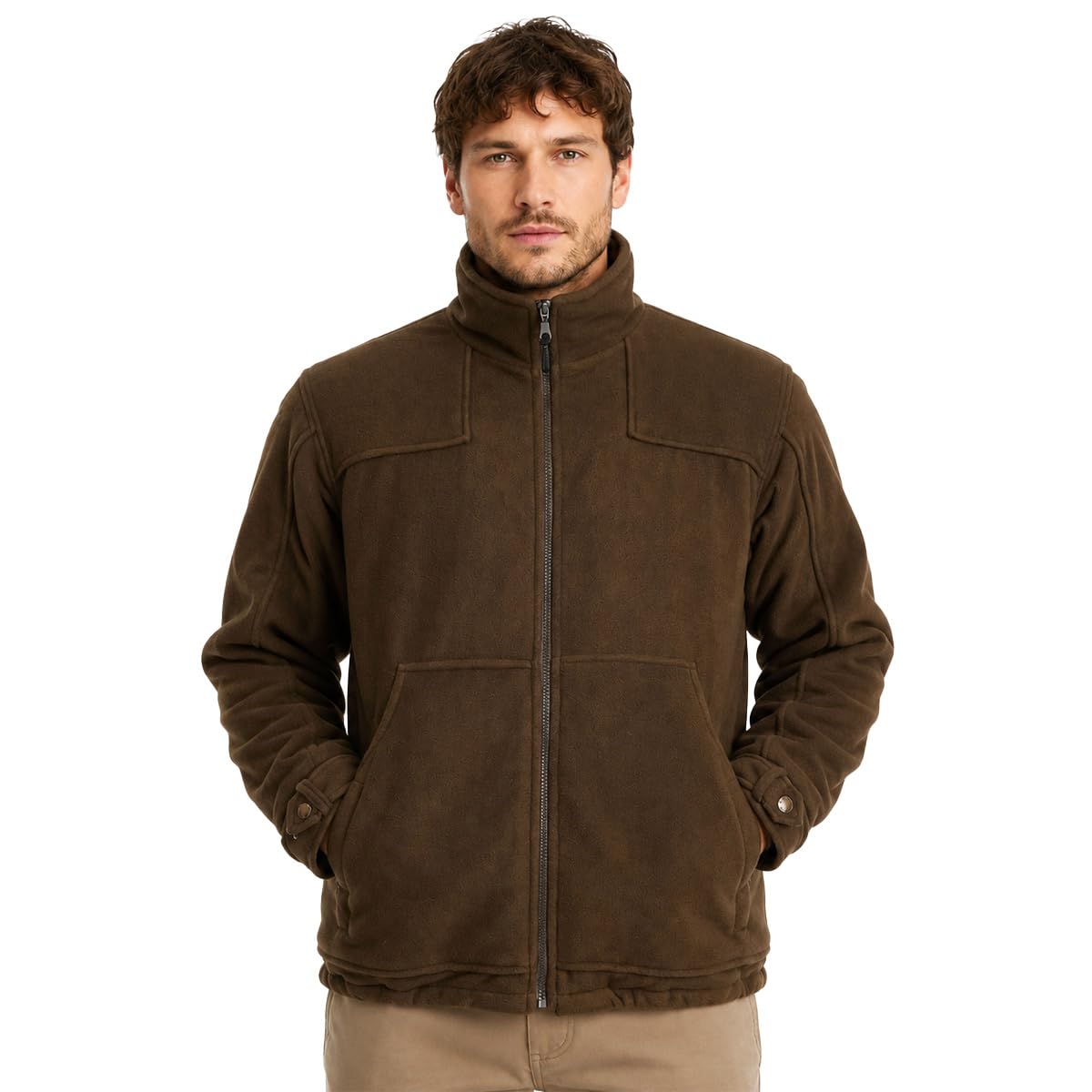 fratelliditalia.org Maglione Pile Zip Montagna Giacca Tasche Neve Caccia Cacciatore