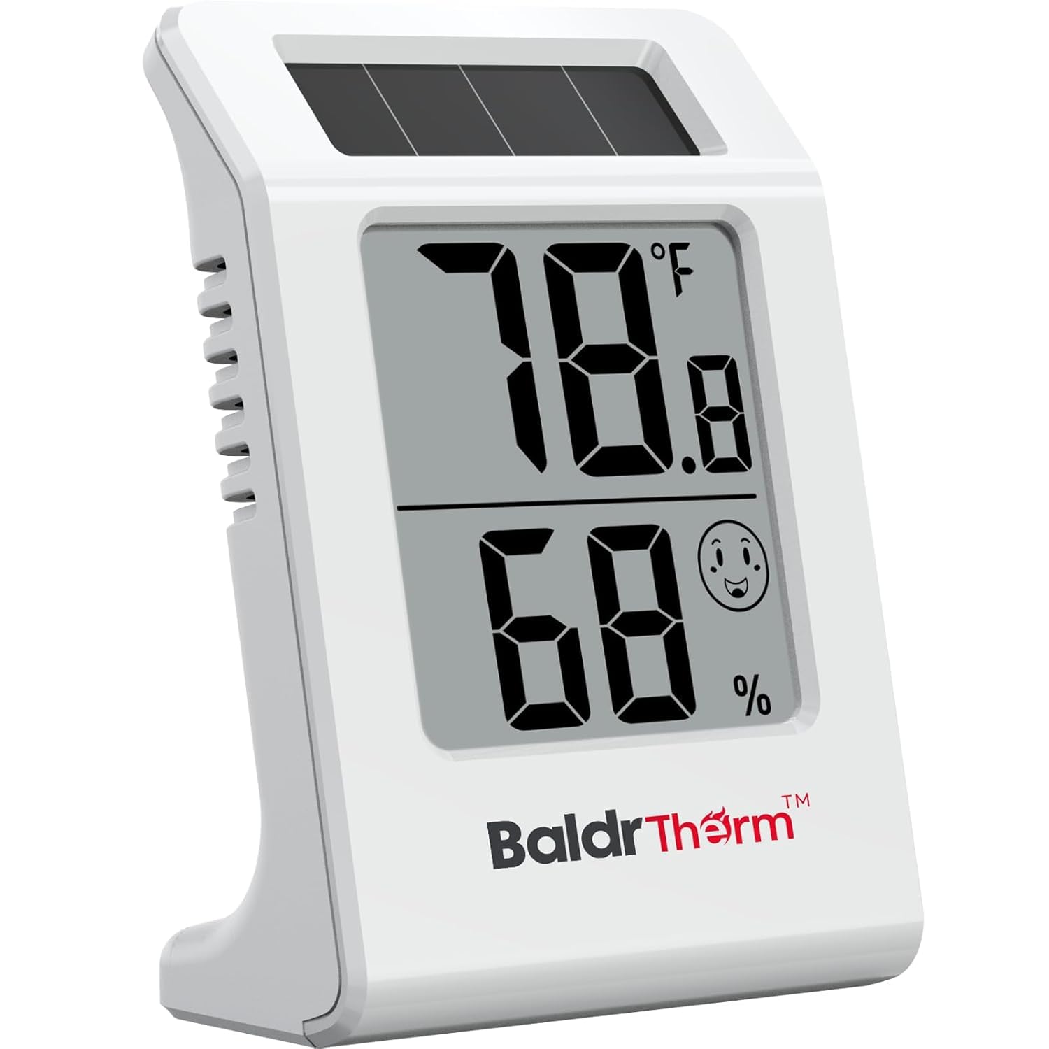 BaldrTherm 2.2'' Digital Thermometer and Hygrometer Meter, Solar-...