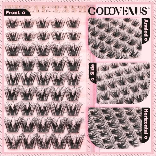 Image of Goddvenus Wispy Lash Clusters Fluffy D Curl Cluster Eyelashes Extensions