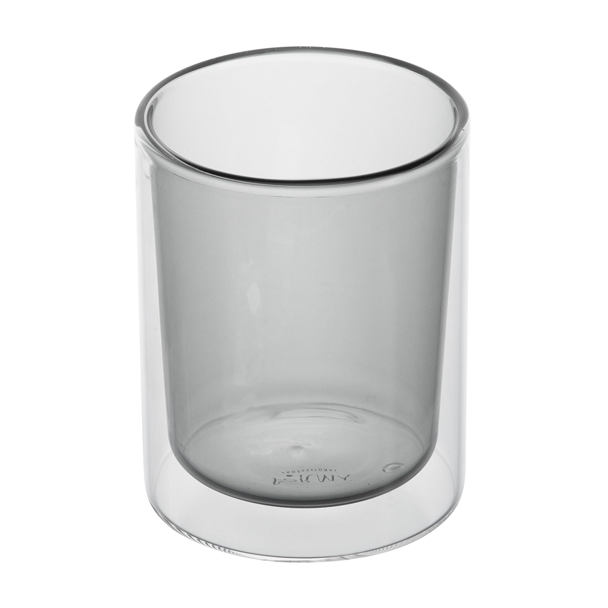 Restaurantware -Forma Professional - Vasos de doble pared de 8 onzas, 12 vasos lavables en lavavajillas, aptos para microondas, congelables, vasos de vidrio de borosilicato gris, para servir bebidas