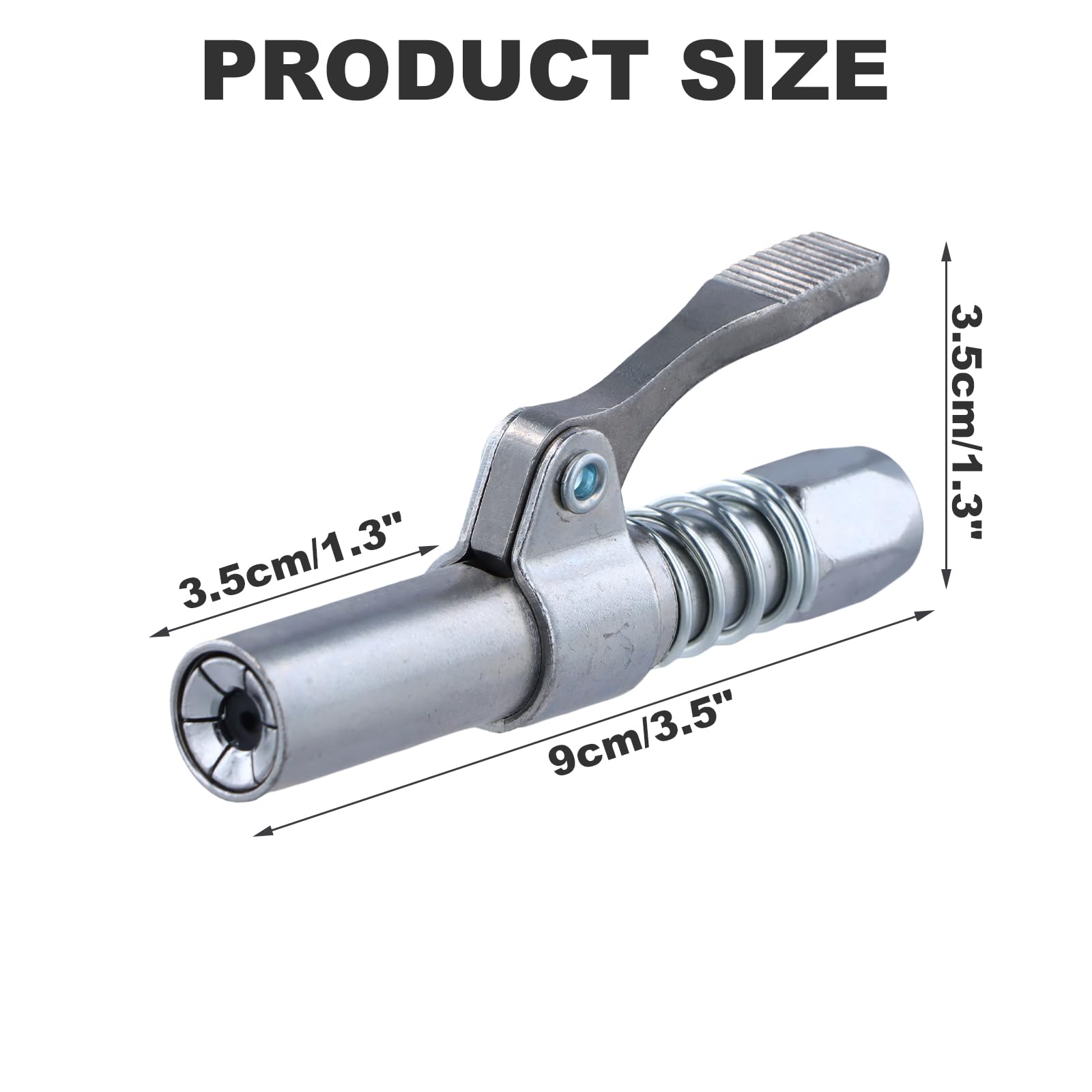 3 Pcs Testina Ingrassatore Manuale, Testina Ingrassatore con Manico Singolo, Autobloccante Accoppiatore per Pistola a Grasso, Compatibile con Pressa Grasso NPT 1/8"