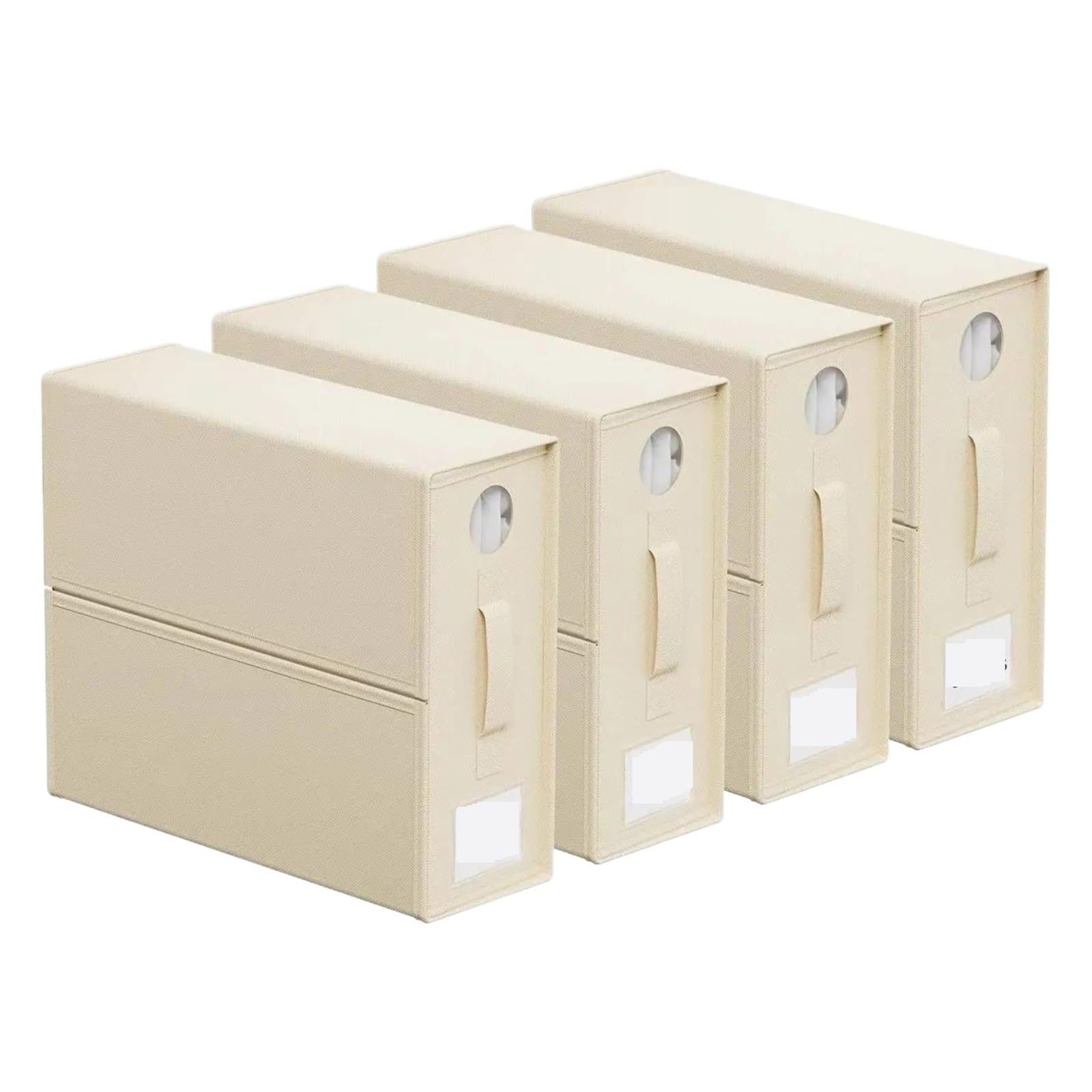 EnxJire Bed Sheet Organiser Foldable Bed Sheet Set Organizer and Storage Linen Closet Box Large Capacity Clothing(Beige 4PCS)
