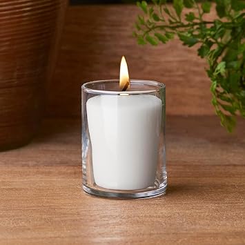Root Candles Unscented Votive Candles Beeswax Blend Premium Handcrafted 20-Hour Votives, 18-Pack, White