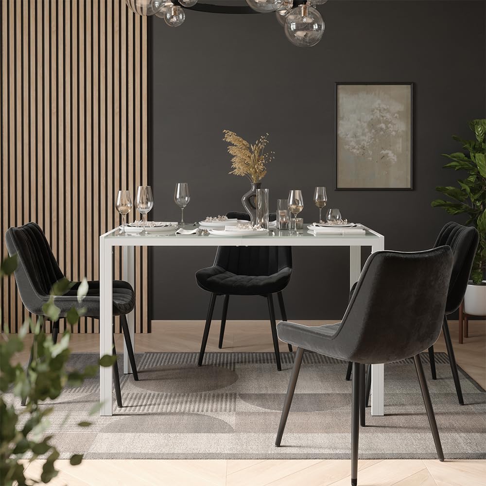 Vicco Ensemble de Table à Manger Grand, Blanc 120 x 70 cm