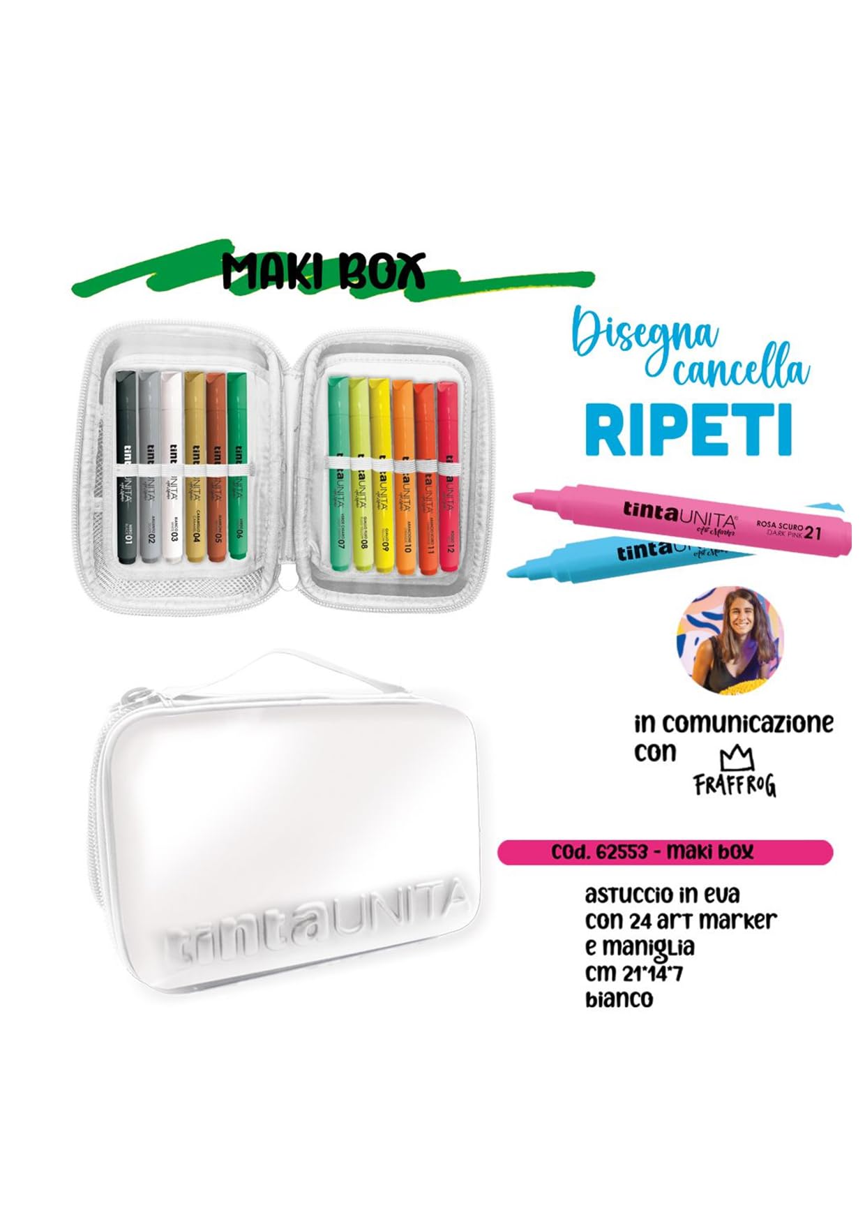 Tinta Unita ASTUCCIO MAKI BOX ART MARKER ACRILICO PZ.24 COL. ASSORTITI