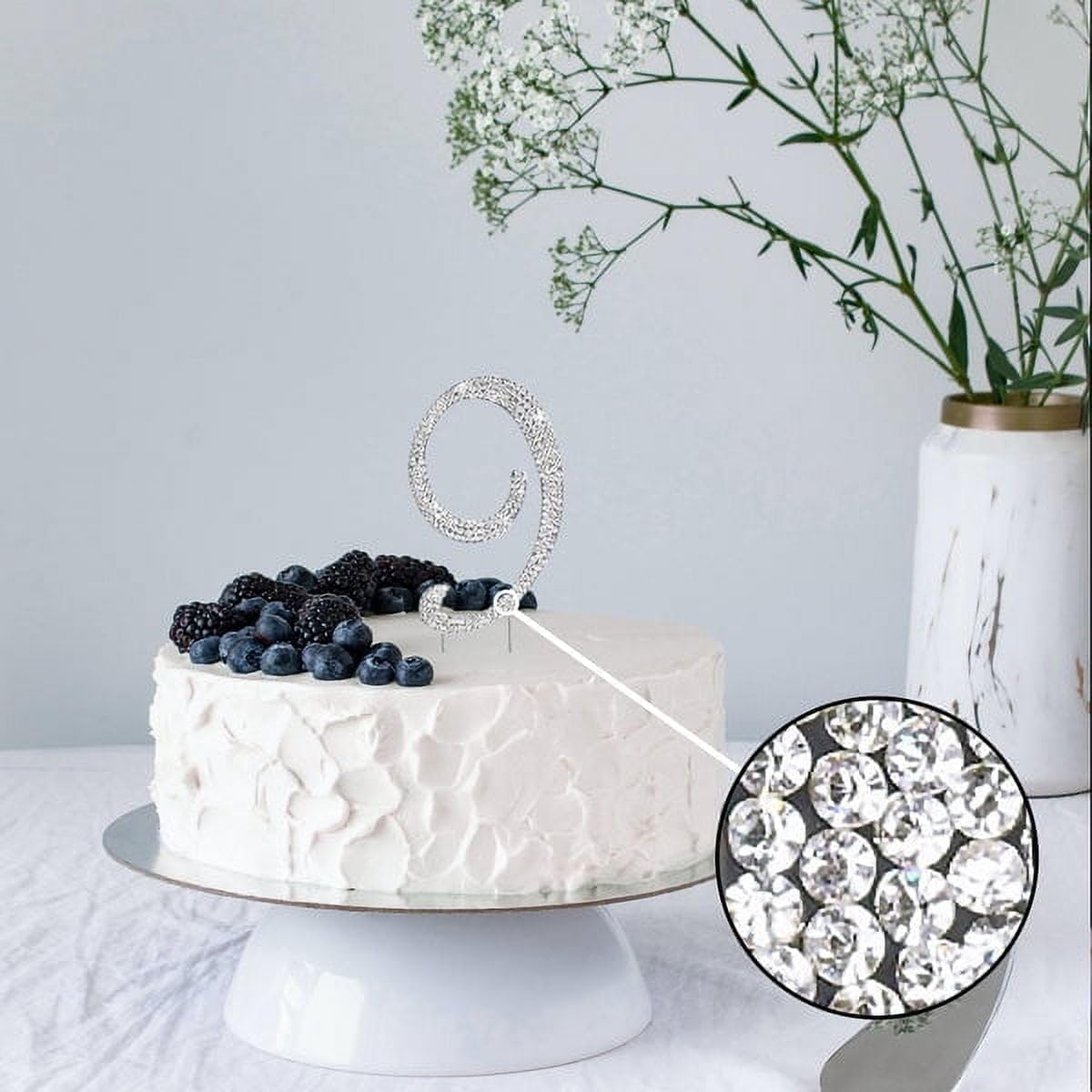 Efavormart 2.5" Bedazzling Rhinestone Number Cake Toppers For Wedding Birthday Party Special Event Personalized Decor| Number| 9
