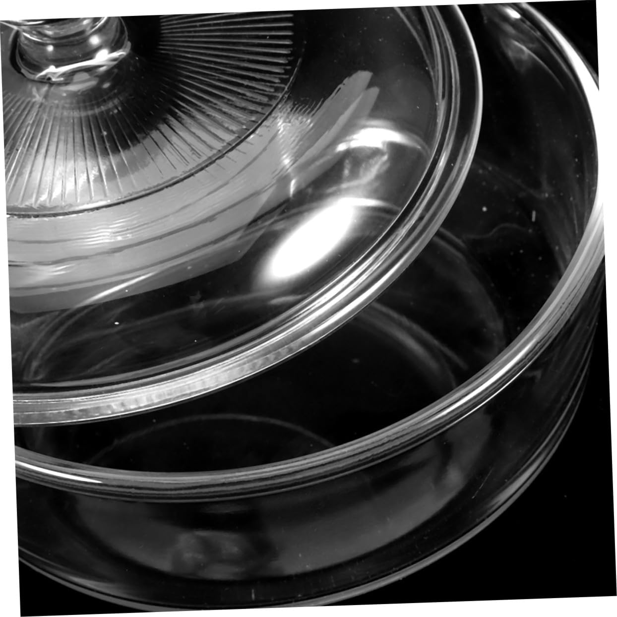 Tazón para Servir Ensalada de Vidrio Transparente con Tapa, Capacidad 1.7l, Cuenco Resistente al Calor, Fácil de Limpiar y Apilable para Cocina y Hogar
