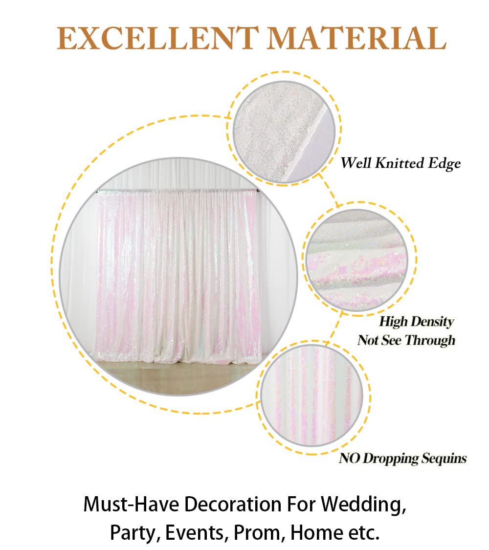 ShinyBeauty 5FTx7FT Sequin Backdrop Curtain Sparkly Fuchsia Photo Backdrops Shimmer Photography Background Wedding Drapes Glitter Backdrop Curtain for Party Birthday: 4FTx6FT Iridescent