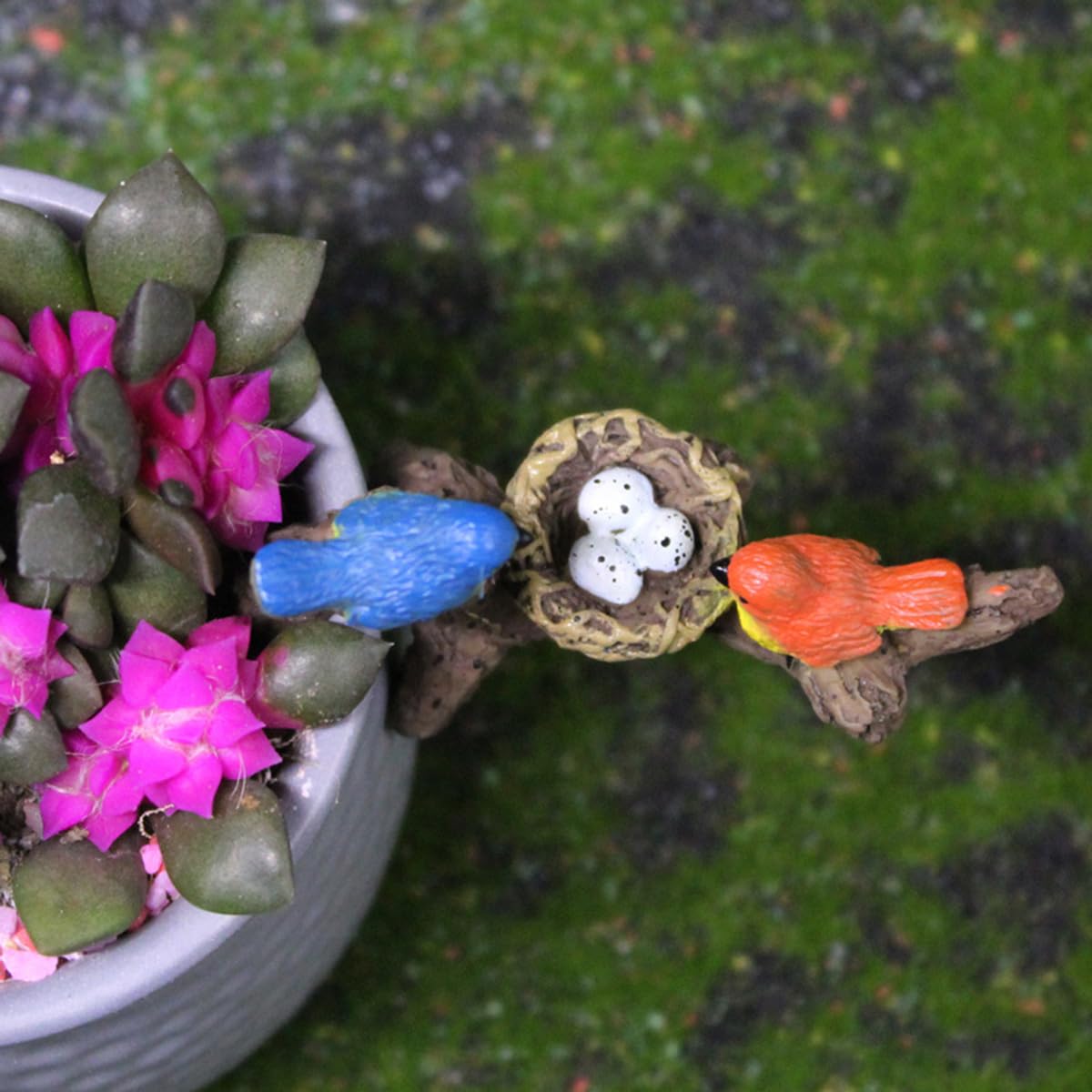 Amazon.co.jp: JARPSIRY 枝に腰掛けた鳥 植木鉢ハガーフィギュア、樹脂