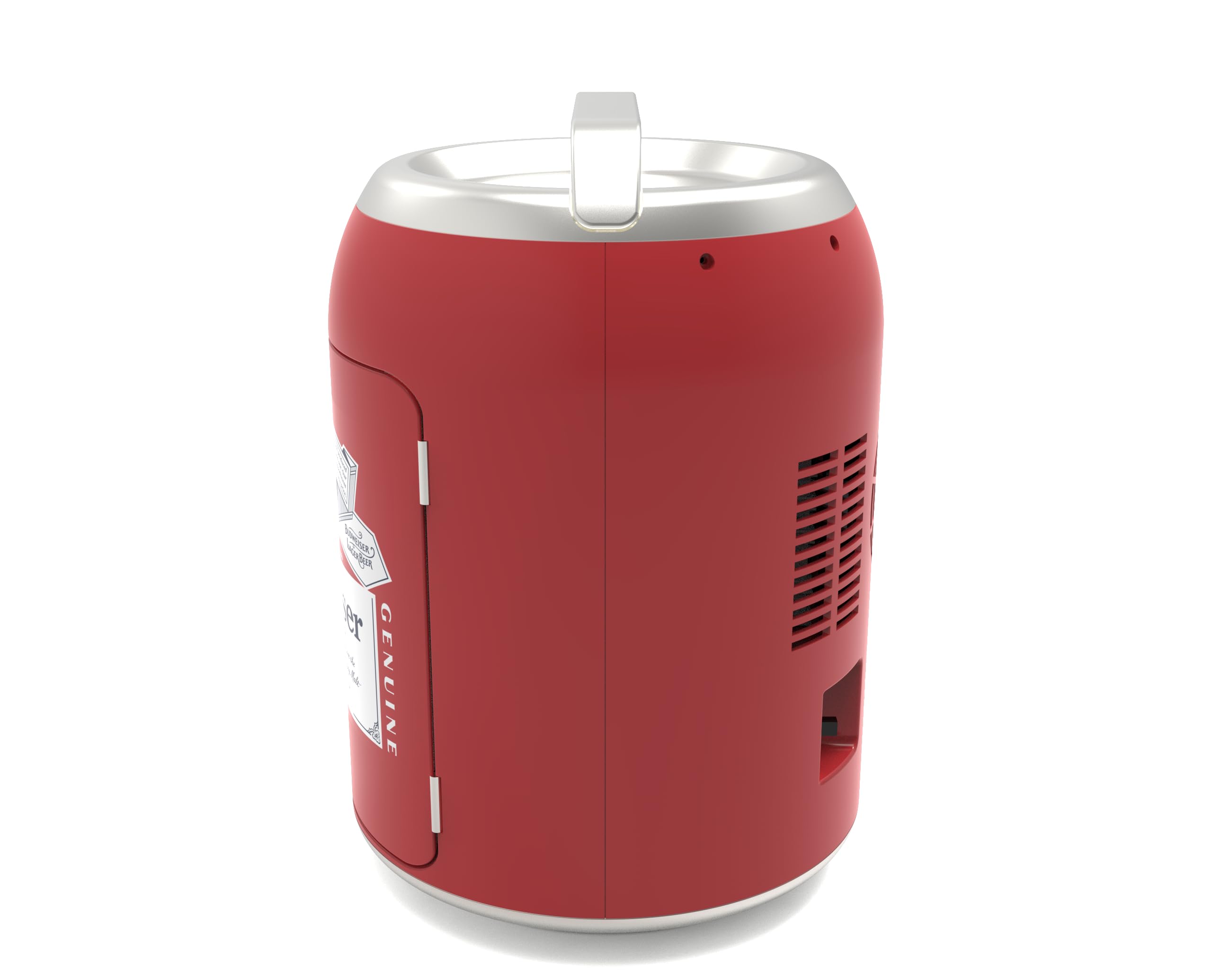 Budweiser Can Shaped 6 Can Mini Personal Fridge Cooler-W: 10.20" X L: 10.20" X H: 14.53 (Red) on Fridge.com - View 4