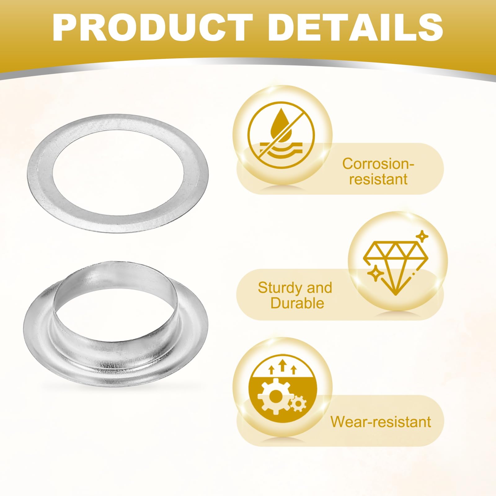 PATIKIL 10mm/3/8" Metal Eyelets - Image 3