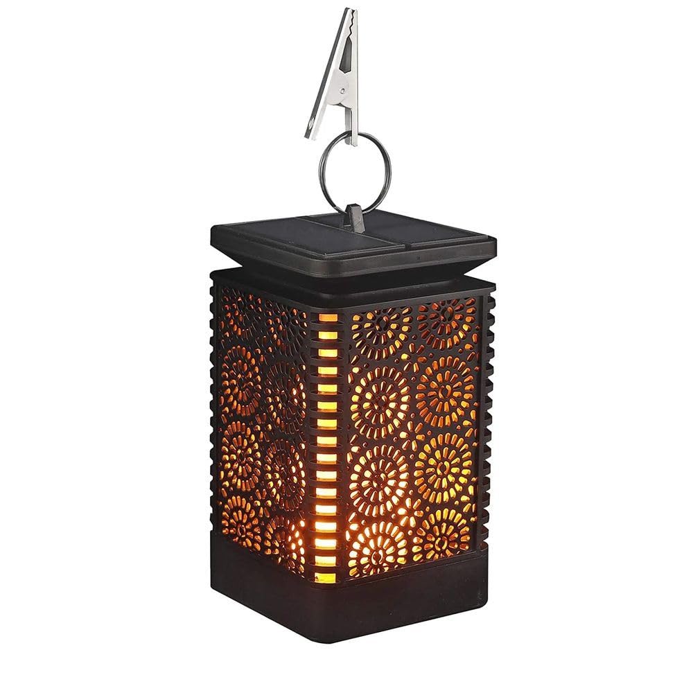 Solar Flame Lights Outdoor Waterproof Solar Lantern Hanging Lanterns for Patio, Yard, Balcony and Driveway Flickering Dancing Flame Ambiance for Outdoor Landscape Decoration