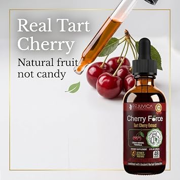 Rejuvica Health Cherry Force - Advanced Tart Cherry Extract - Real Tart Cherries - Rich in Phytonutrients - Liquid Extract for Better Absorption
