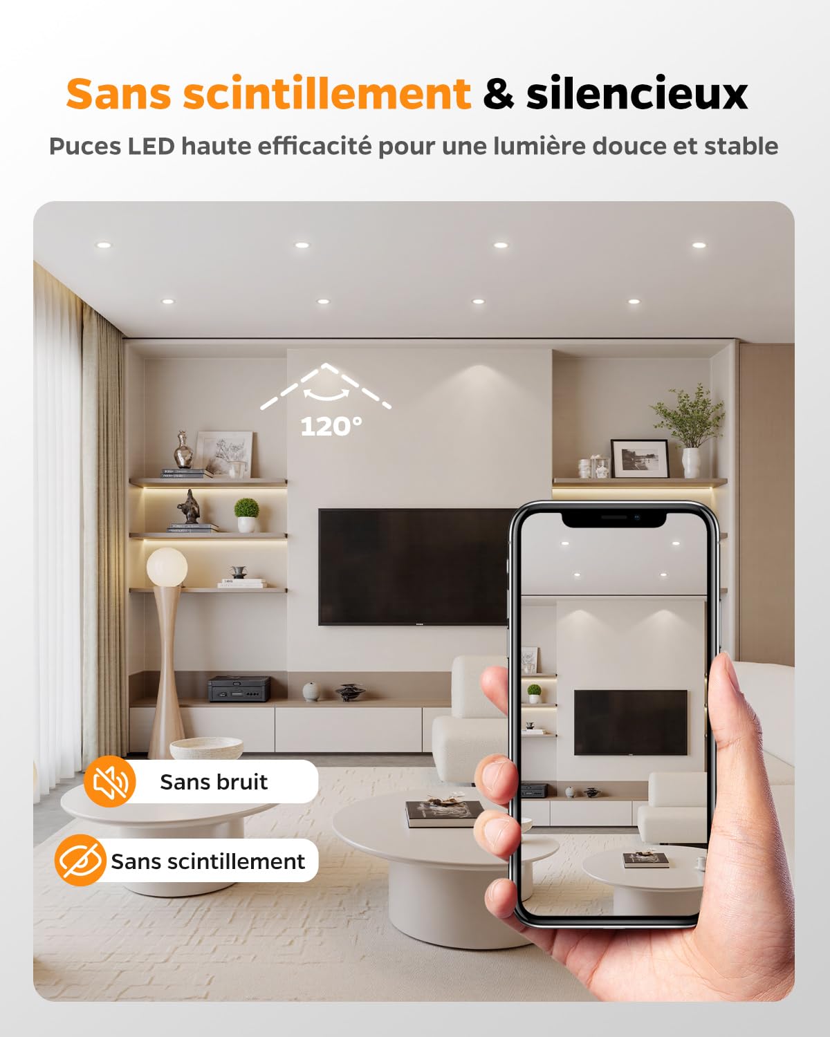 Spot LED Encastrable Salle de Bain, 4W Spot Extra Plat, Lot de 12