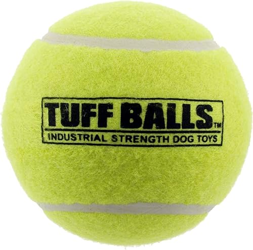 PetSport Pelota de tenis amarilla para perros 1 paquete de pelotas gigantes (4 pulgadas) para perros grandes Fieltro y goma industrial seguro para
