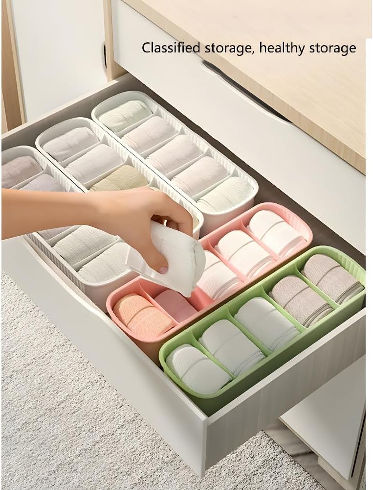 ROKTRY Pack of 4 Closet Storage Dividers for Household Use Wardrobe Storage Box Set of 4,Scarves,Socks,Wardrobe Organizer for,Tie,Inner-wear,Dividers,Clothing,Multicolor