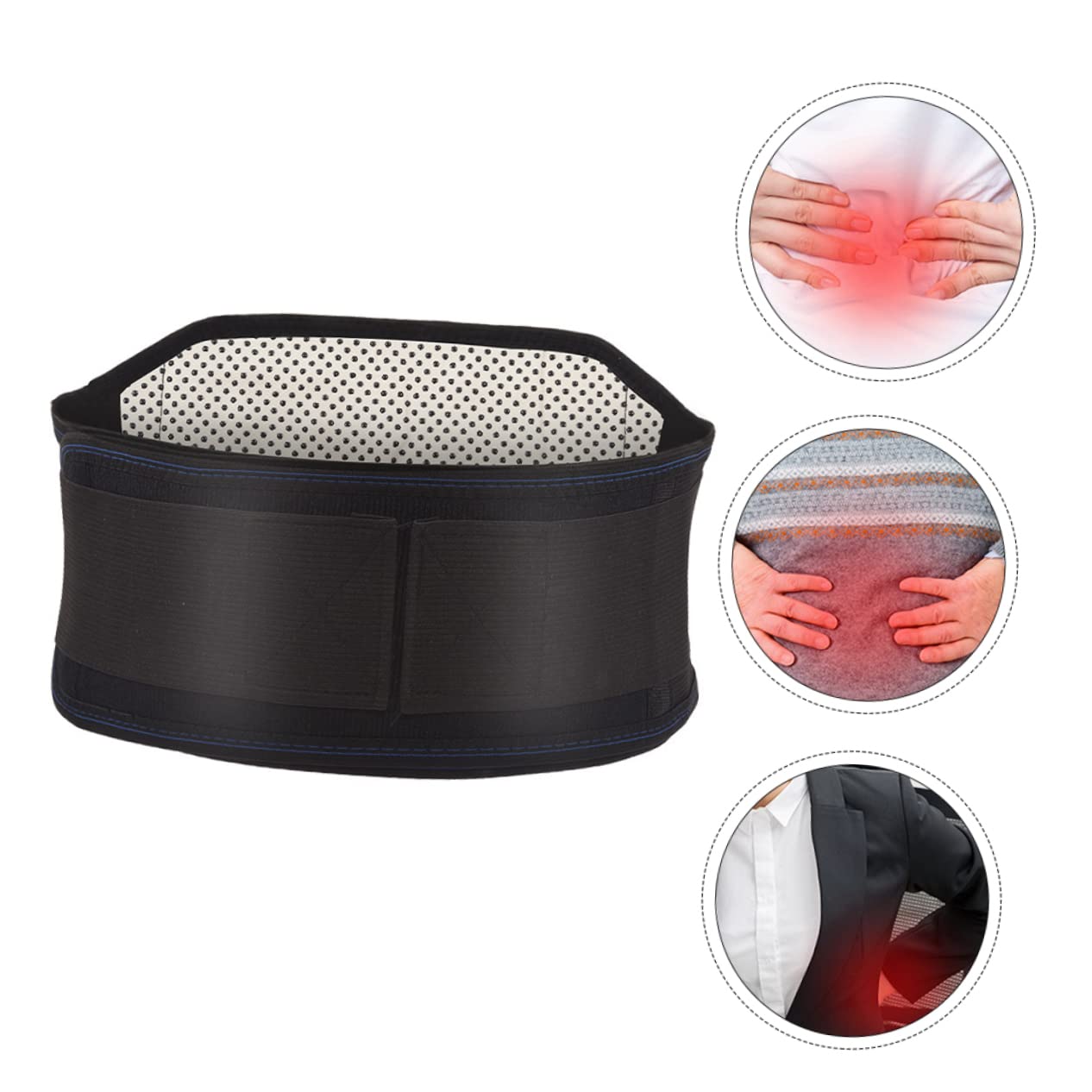 NOLITOY 3pcs Warm Lumbar Brace Elastic Abdominal Belt Corset Belt for Sciatica Relief