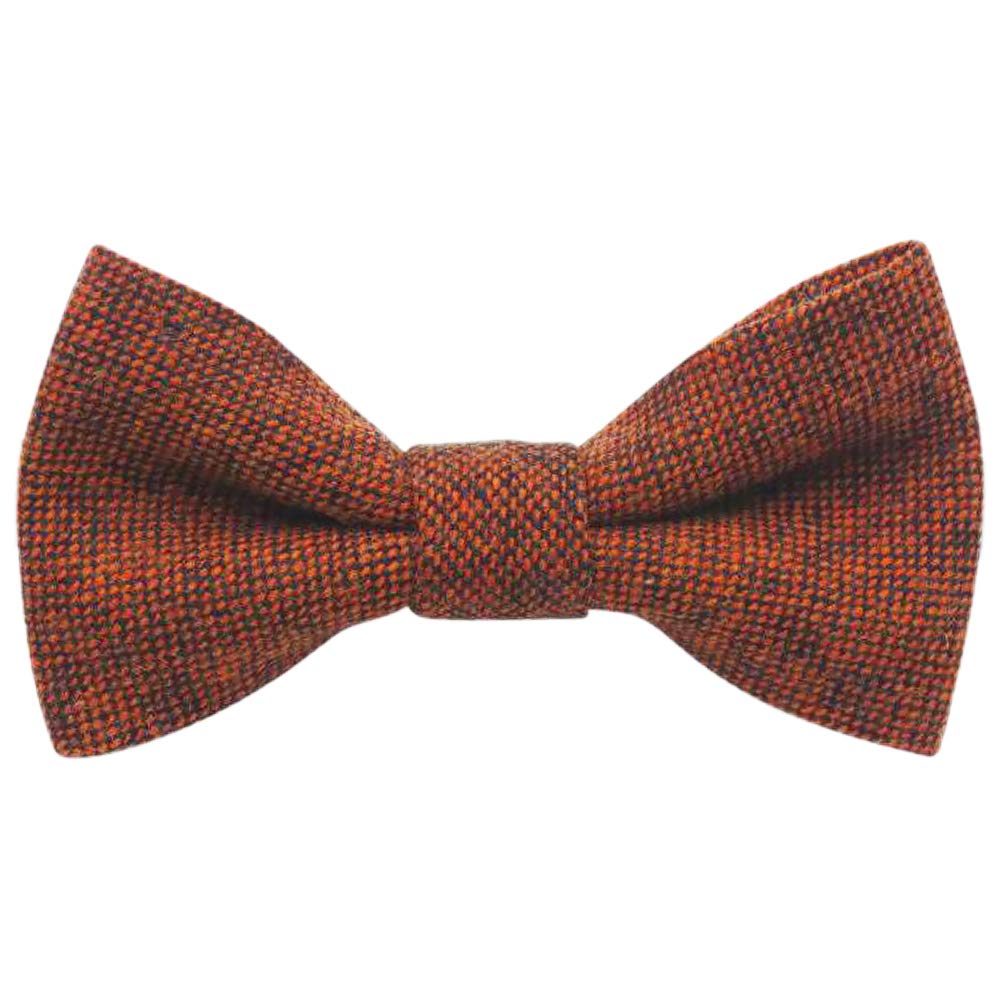 Db Dickie Bow Boys Burnt Orange Children's Kids Luxury Wool Pre-Tied And Elasticated Bow Tie (Burnt Orange) - Suitable For Formalwear, Weddings, Parties, Page Outfits