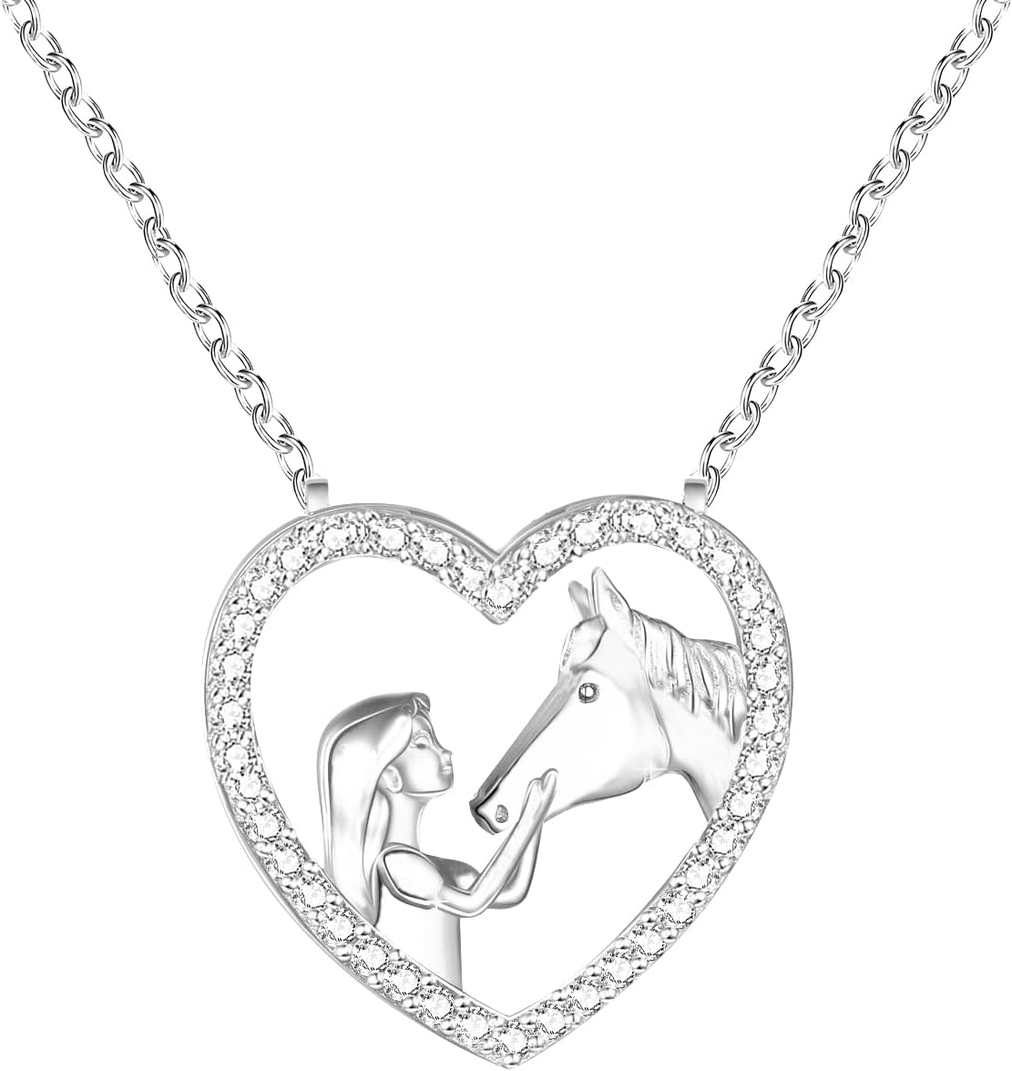 Horse Pendant Necklace for Girls Crystal Heart Nigeria Ubuy