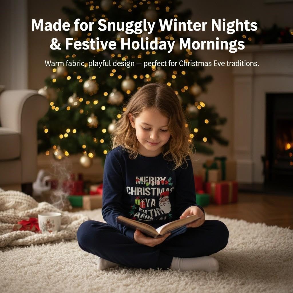 A2Z 4 Kids Girls Boys Christmas Pyjamas Children PJS 2 Piece Festive Lounge Suit Pyjamas Set For Kids Age 2-13 Years