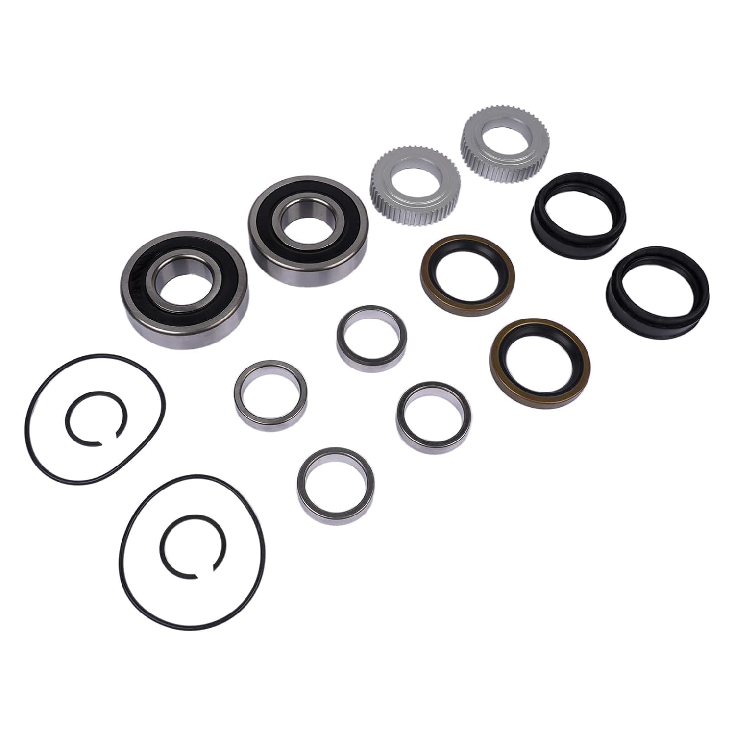 ABS Rear Wheel Bearing Seal Ring Kit Replacement for 1969-2006 Toyota 4Runner Tacoma Tundra T100 Pickup Crown Part# 42423-20010, 90363-40068, 43517-35010, 90310-50006, 90313-54001