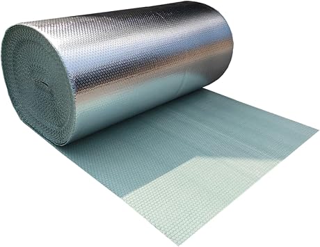 Double Layer Aluminum Foil Bubble Insulation Film,Double Bubble Reflective Foil Insulation,Radiant Barrier Wrap for Weatherproofing Attics, Windows, Garages, RVs, Ducts,2mmthk,1 * 5M5m2