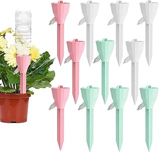 ViiTang 12 Pack Upgraded Plant Watering Spikes Adjustable Water Spikes Watering Insert Plant Dripper Drip Irrigation with Slow Release Valve for Home & Garden Indoor & Outdoor (Group 1)