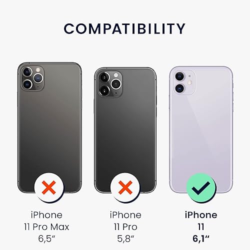 Miniatura 2 de kwmobile Funda de madera compatible con Apple iPhone 11, diseño de flores silvestres, color marrón oscuro